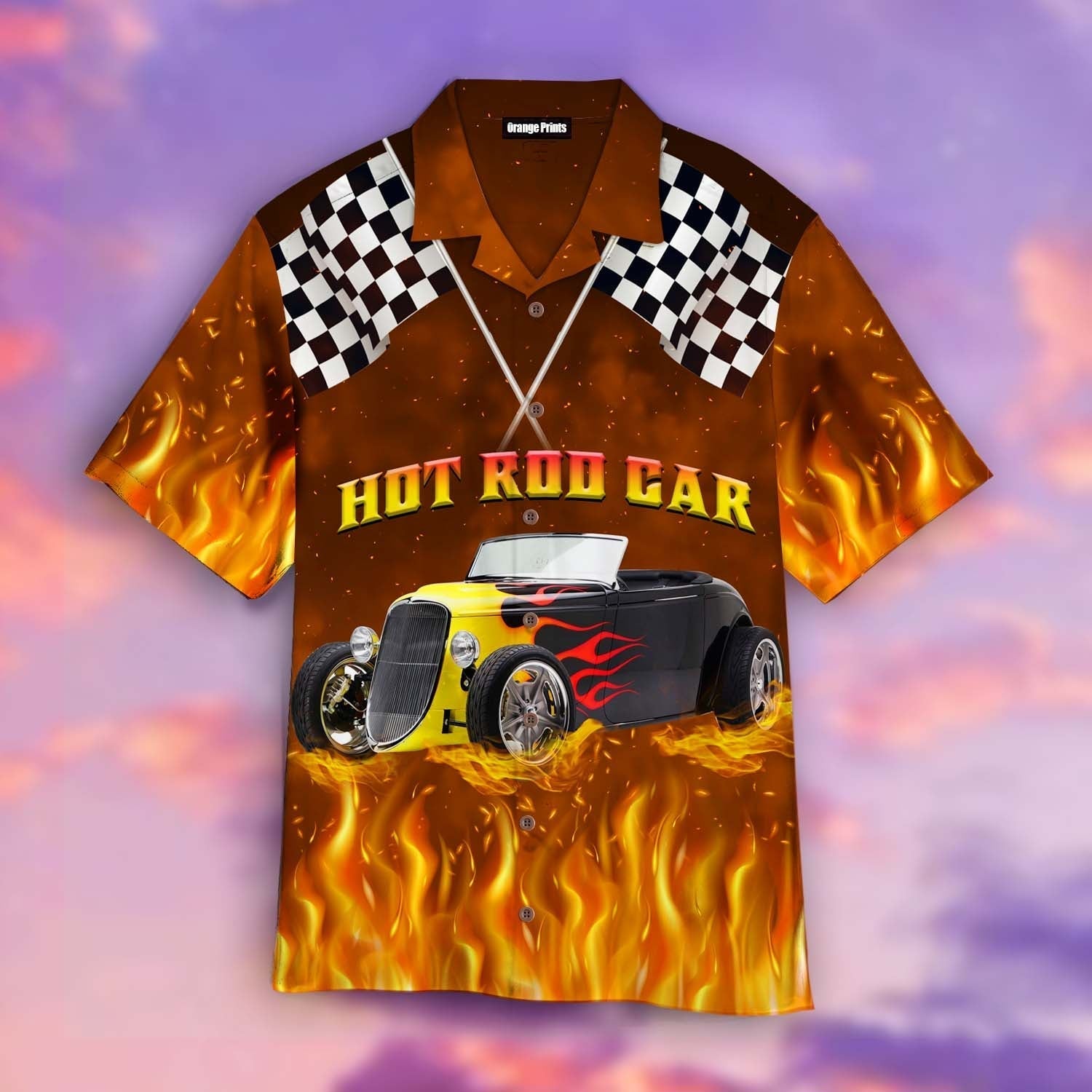 Hot Rod Car Racing Under White Flag Aloha Hawaii Shirts For Men And Women Ha43476