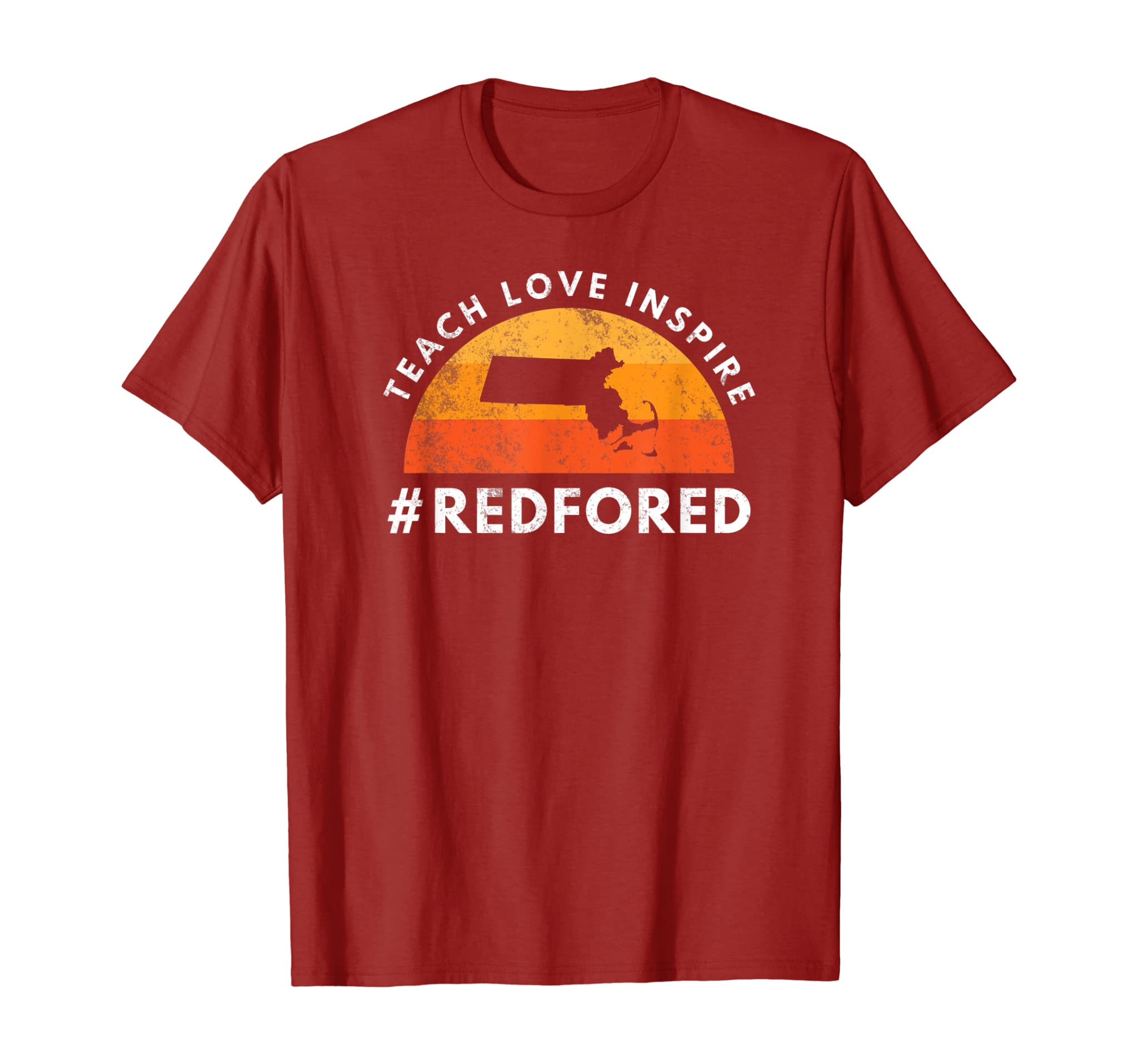 Teach Love Inspire Red For Ed T-Shirt Massachusetts Teacher