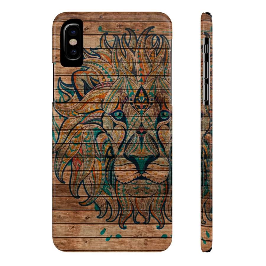 Accessory | Mandala Lion (wood) | Slim Phone Cases