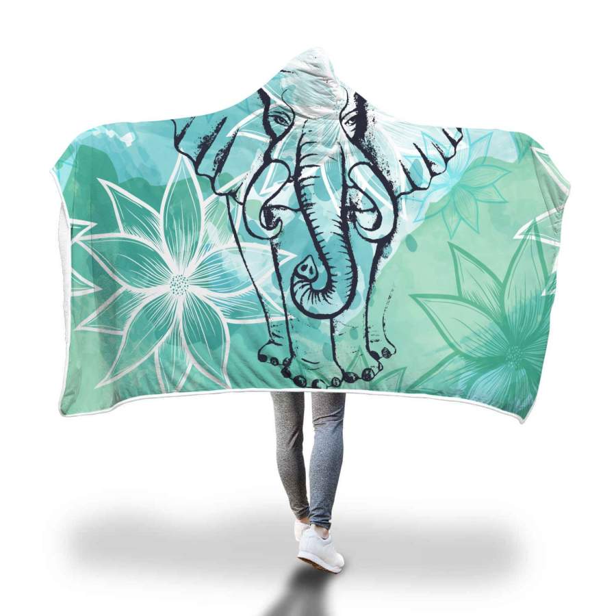 Lotus Elephant Hooded Blanket Elephant Blanket