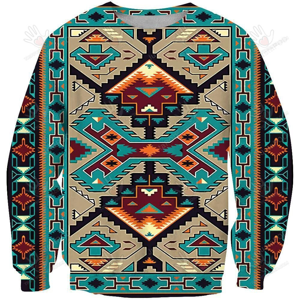 Blue Tribe Design Ugly Christmas Sweater, All Over Print Sweatshirt,… Ugly Sweater Christmas Gift