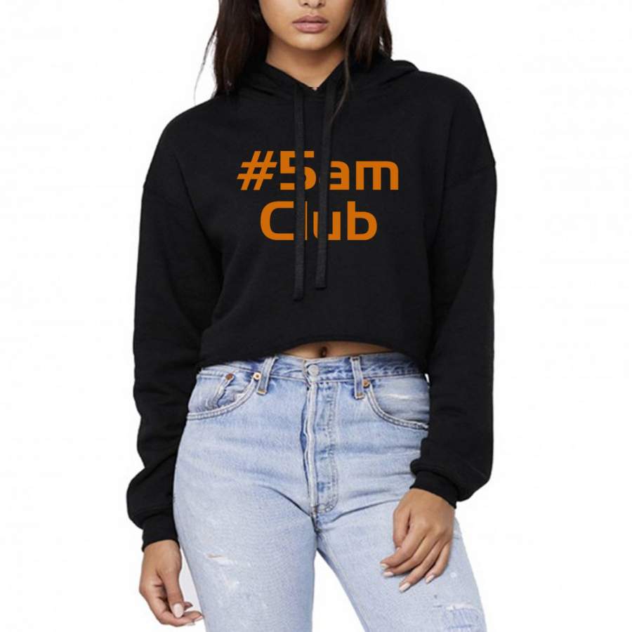 5 Am Club Hashtag Cropped Hoodie