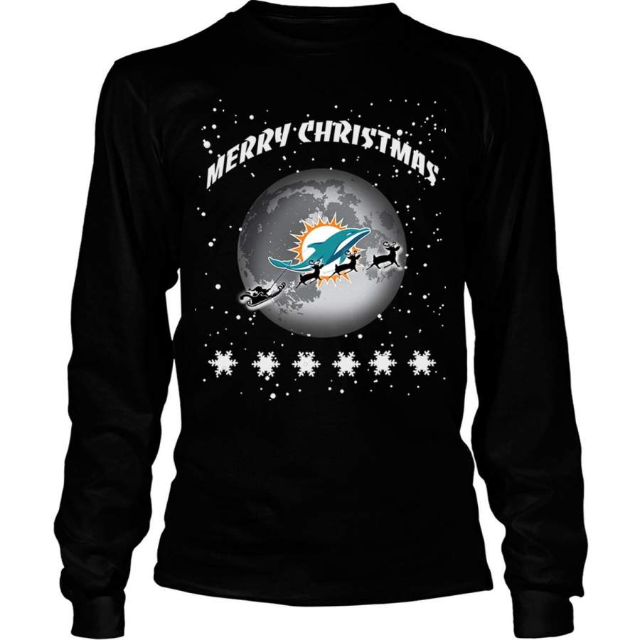 Merry Christmas T Shirt, Miami Dolphins T Shirt – Long Sleeve Tees