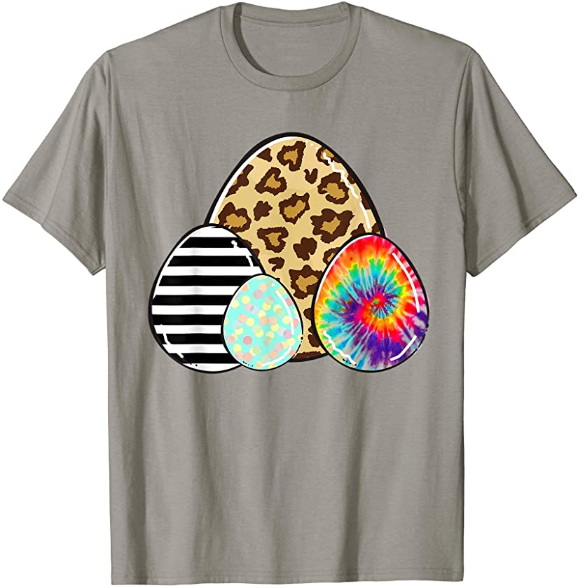 Ph 2021 Easter Leopard Polka Dot Tie Dye Eggs Kids Gift T-Shirt