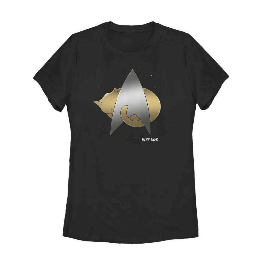 Star Trek Women’s Next Generation Starfleet Cozy Cat  T Shirt