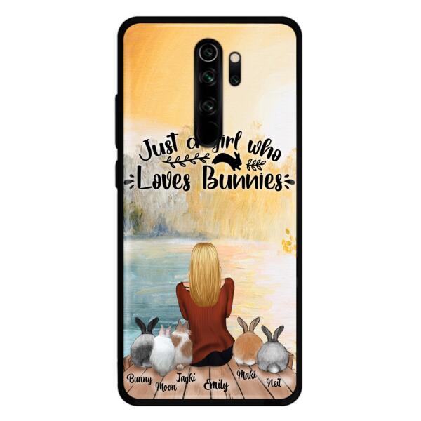 Custom Personalized Rabbit Mom Phone Case – Gifts For Rabbit Lovers With Upto 5 Rabbits – Just A Gril Who Loves Bunnies