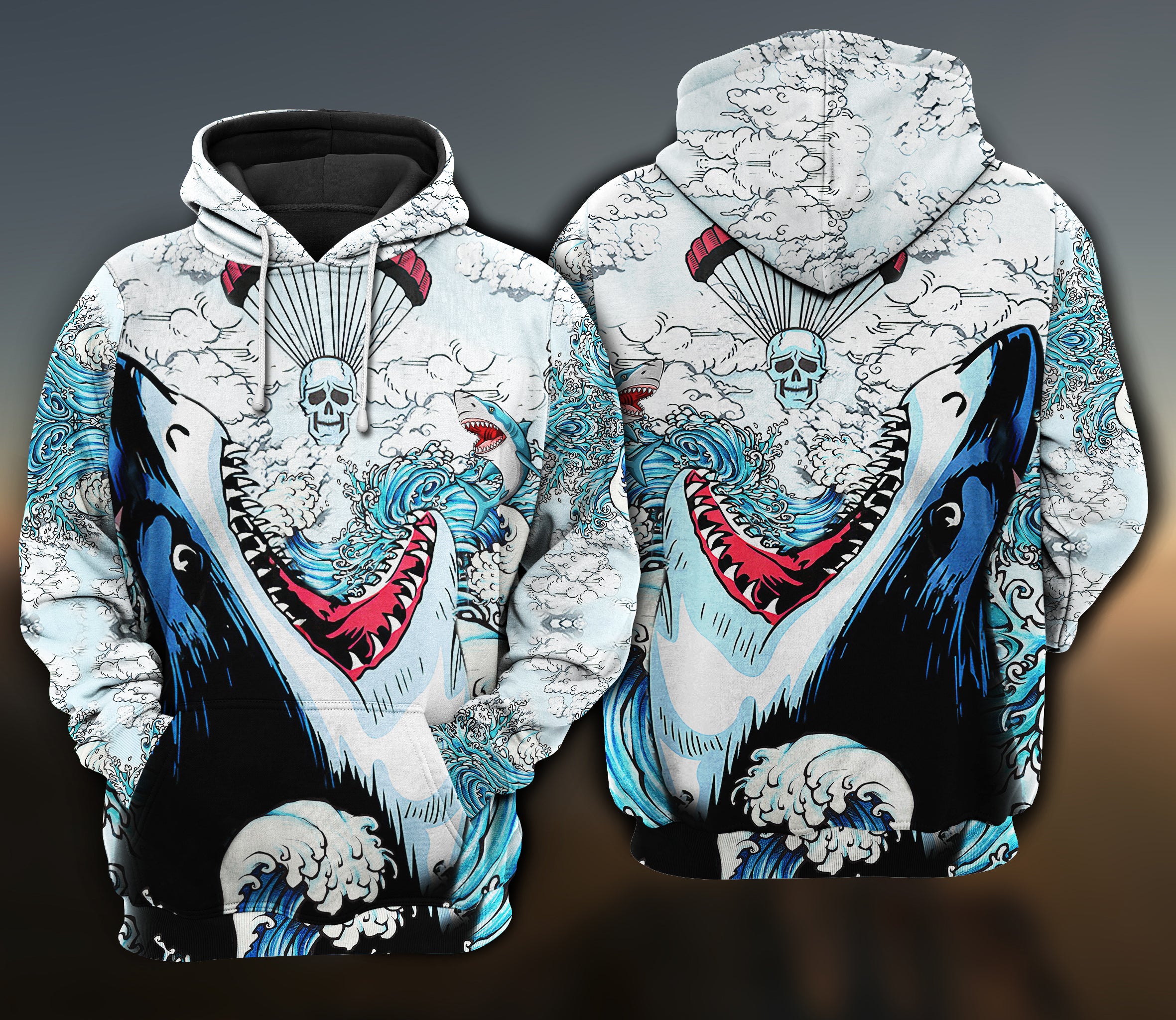 Shark Love Skull Style Limited Edition- Hoodie – Hood05Duc311221