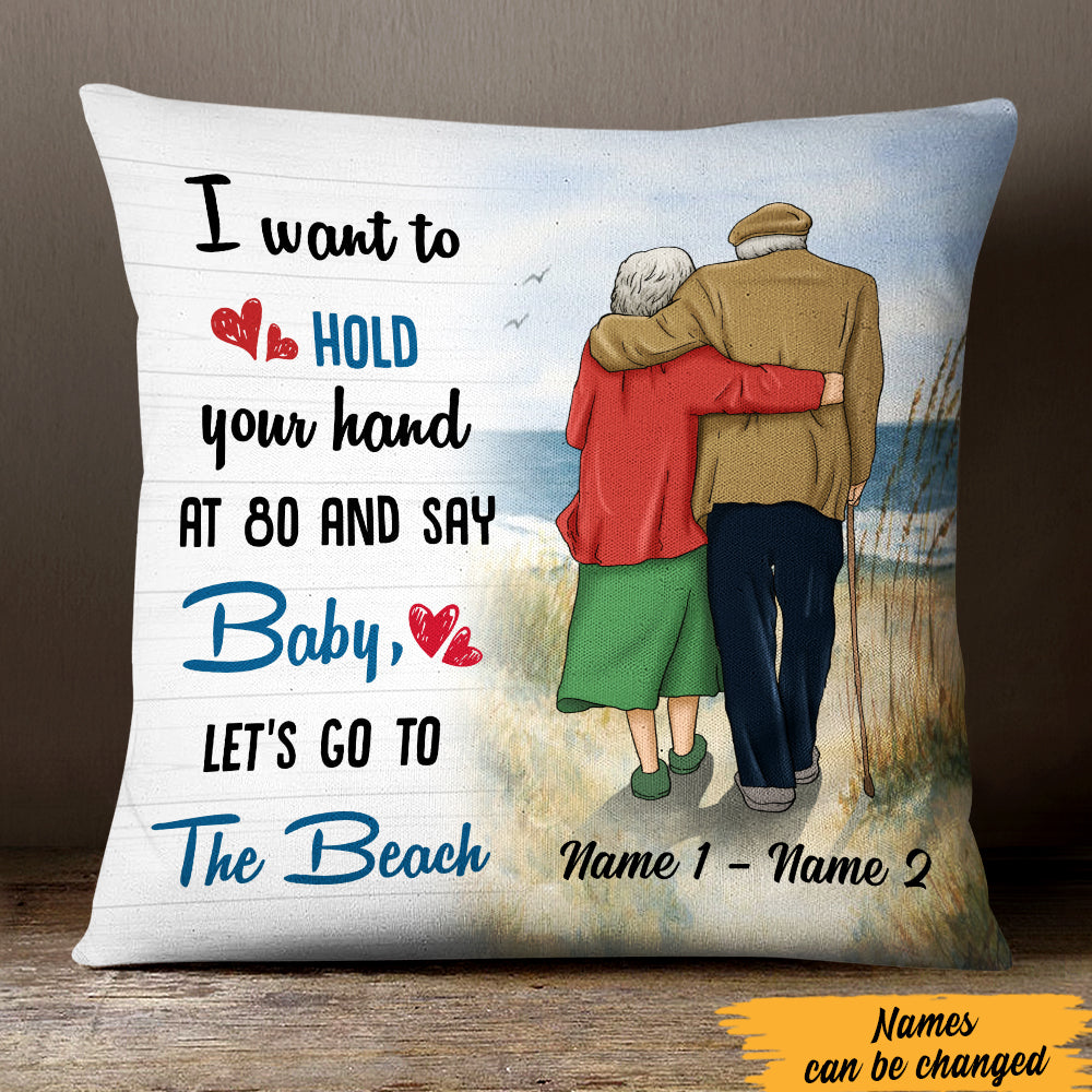 Personalized Summer Beach Couple Love Pillow Jn21 87O47 (Insert Included)