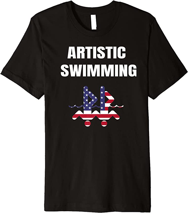 Artistic Swimming USA 2021 Flag Shirt Tokyo 2021 Vintage Art Premium T-Shirt