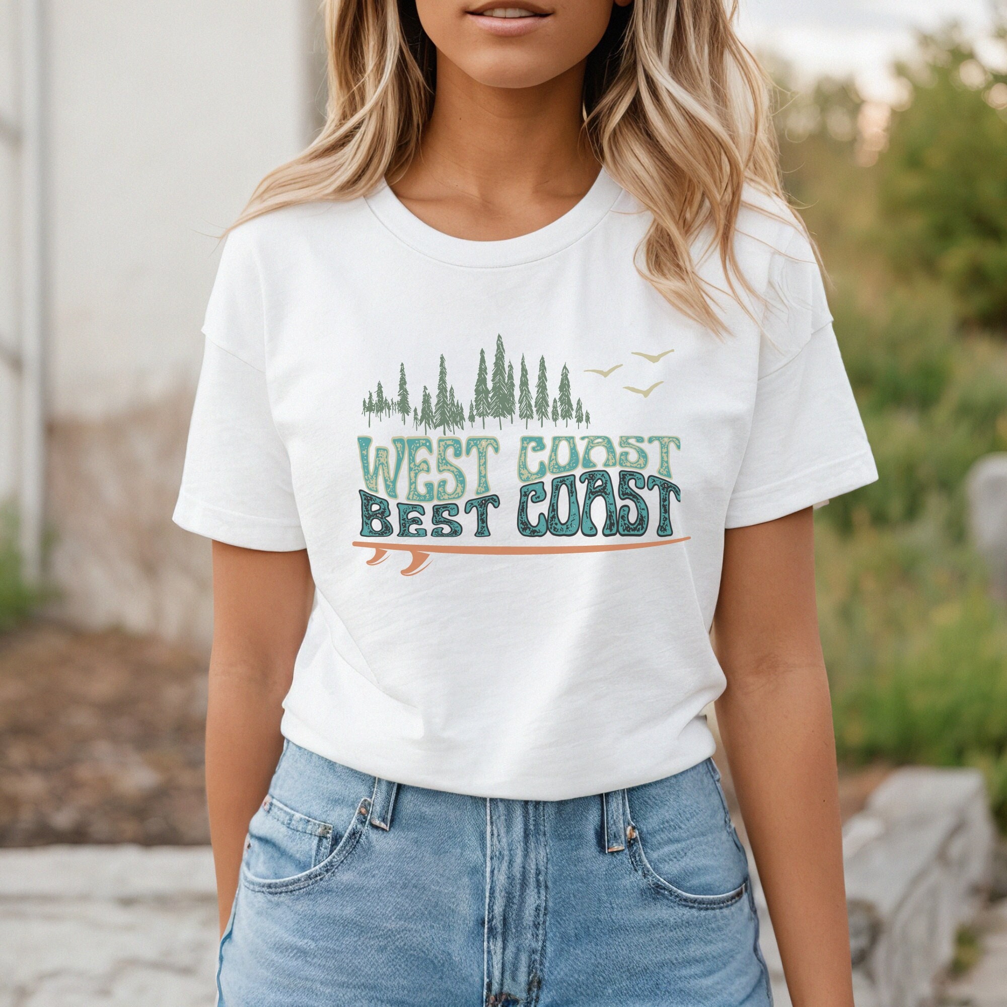 West Coast Best Coast Pacific Northwest PNW TShirt | Gift For Beach Bum, Nature Lover, Surfer | Hiking, Outdoors, Adventure Shirt | Gorpcore