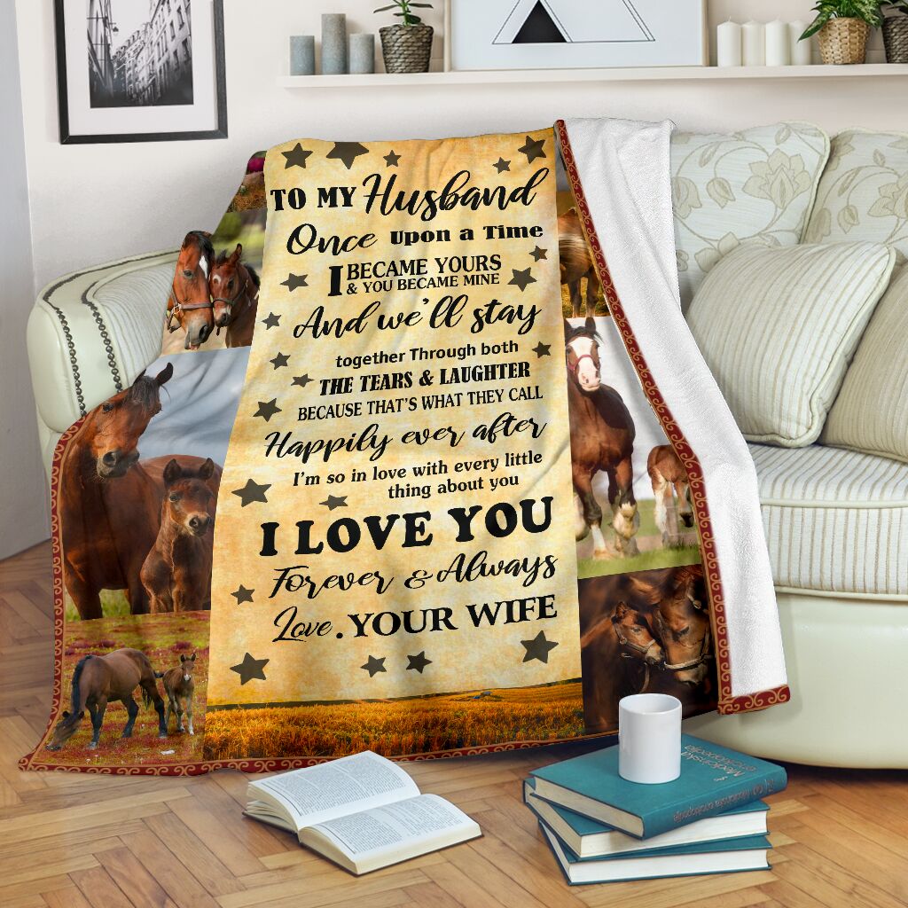 I Love You Husband Horse Blanket