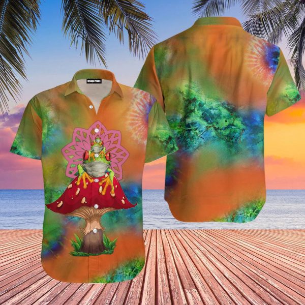 Colorful Frog Mushroom Hawaii Shirt For Men Women Ha6678