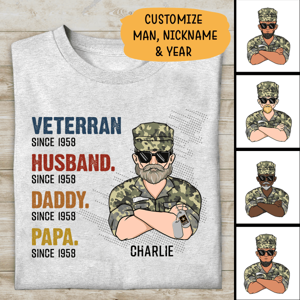 Veteran Husband Daddy Papa Personalized T-Shirt For You Special Amazing Gift