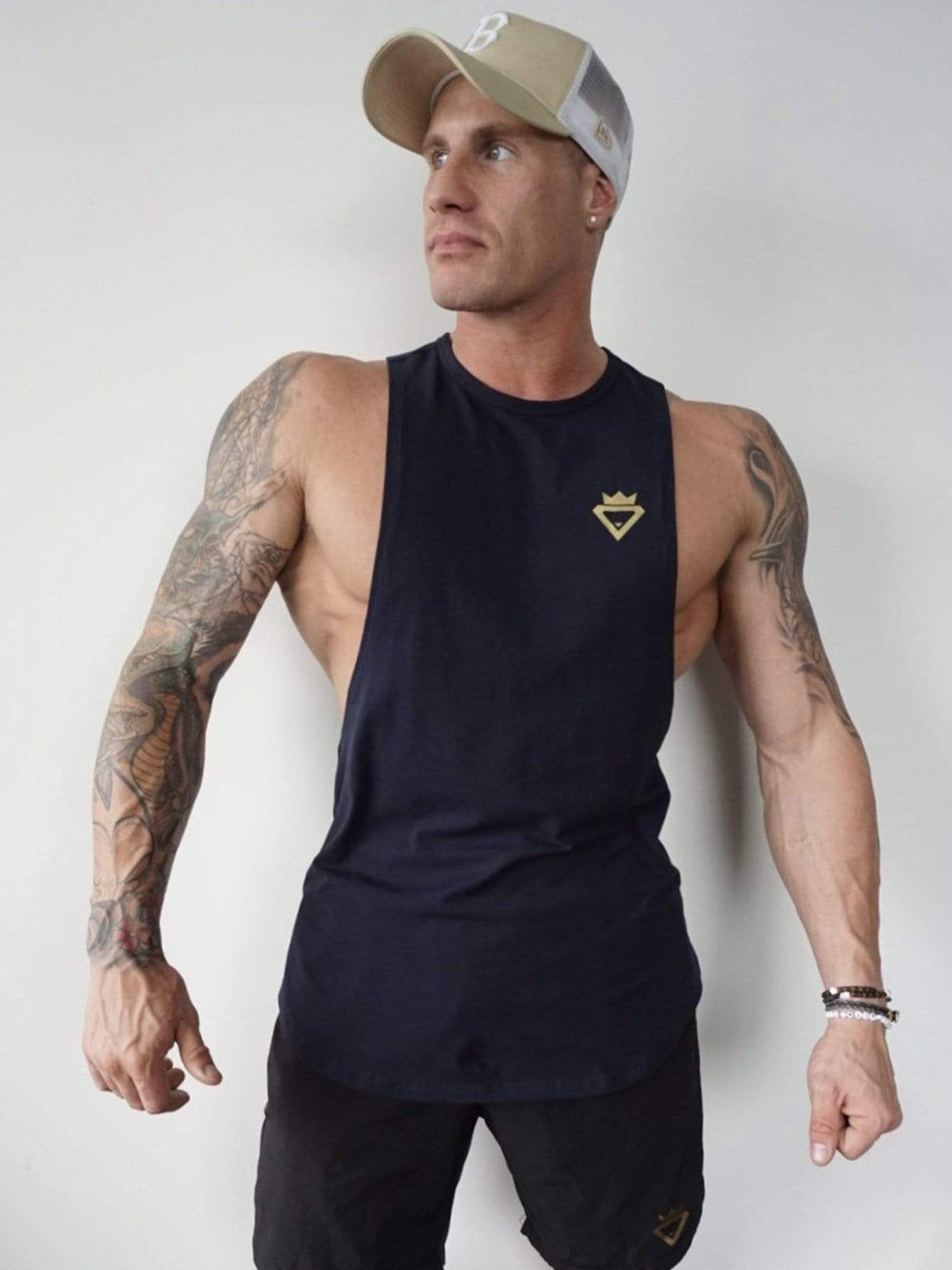 Mens Aesthetic Tank – Navy – -Basili Store