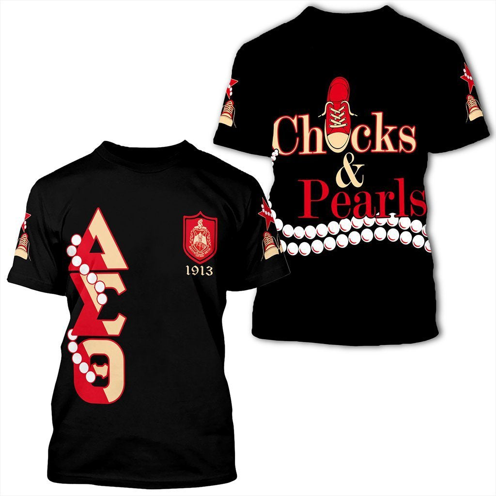 Greek Life T-Shirt – Delta Sigma Theta Pearls K.H Chucks And Pearls Tee