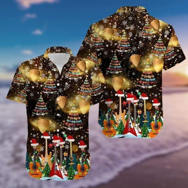 Order Guitar Christmas Tree Hawaii Shirt For Men Women Adult Ha111213