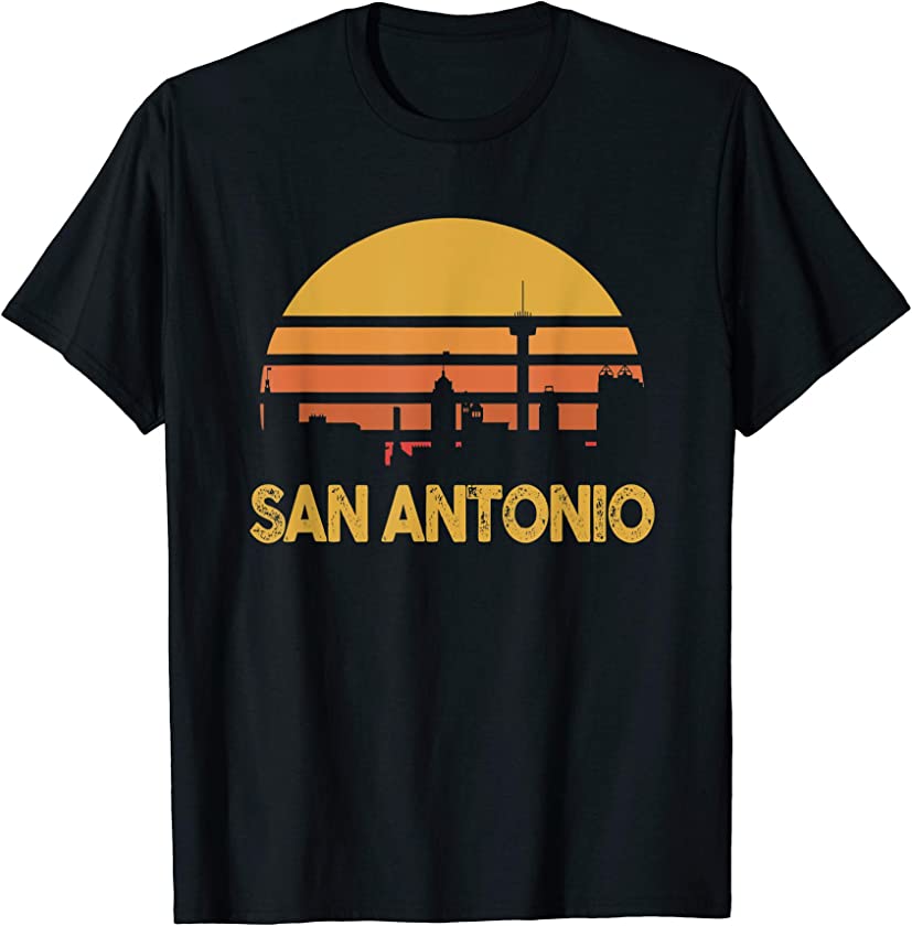 Vintage Retro Sunset San Antonio Texas July 4th Independence T-Shirt