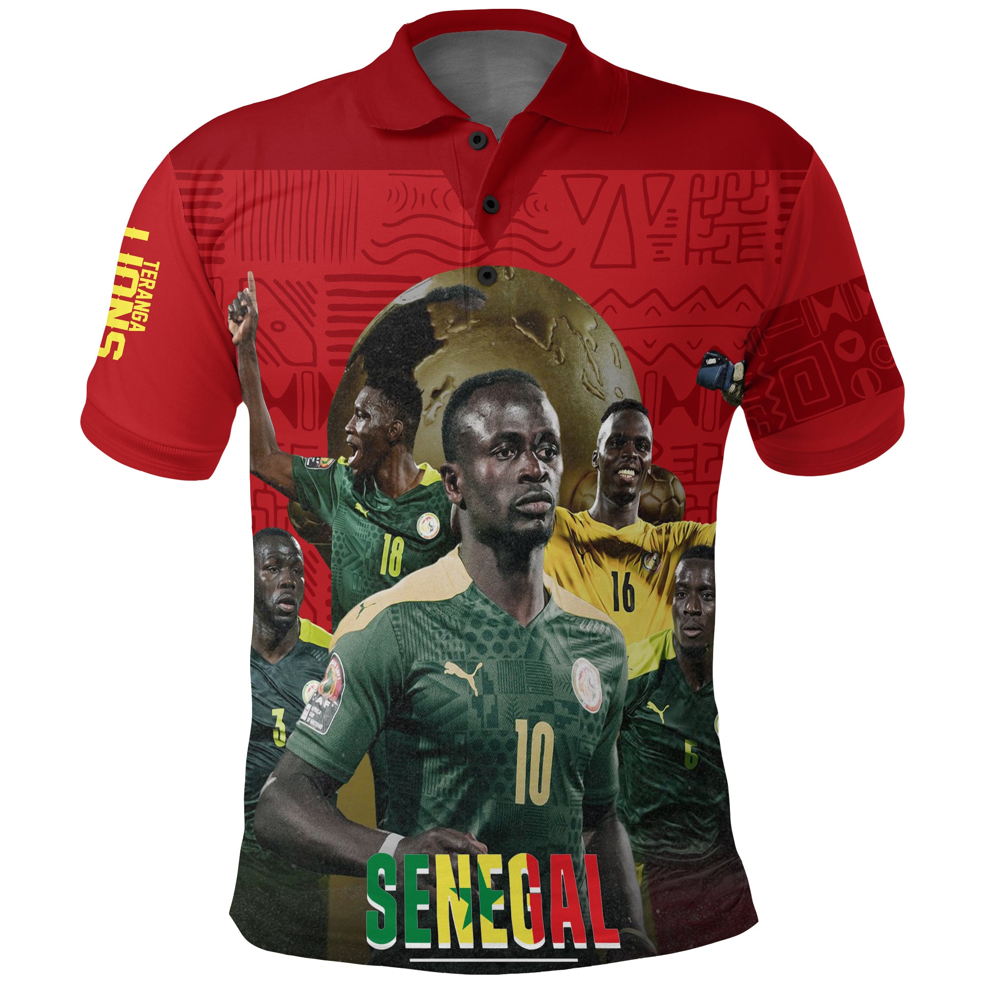 Senegal Afcon 2022 Champions Polo Shirt Teranga Lions Lt7