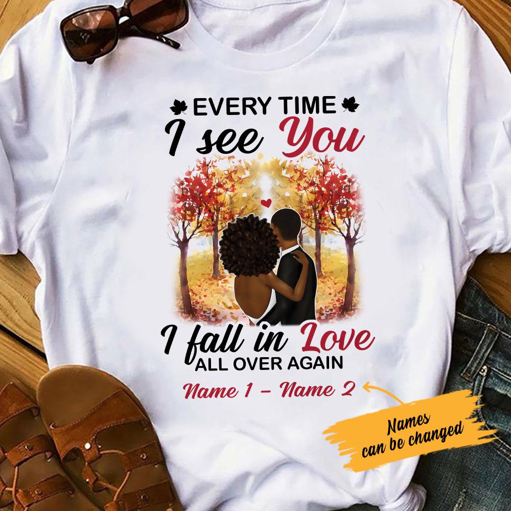Personalized Bwa  Couple Fall In Love Again T Shirt