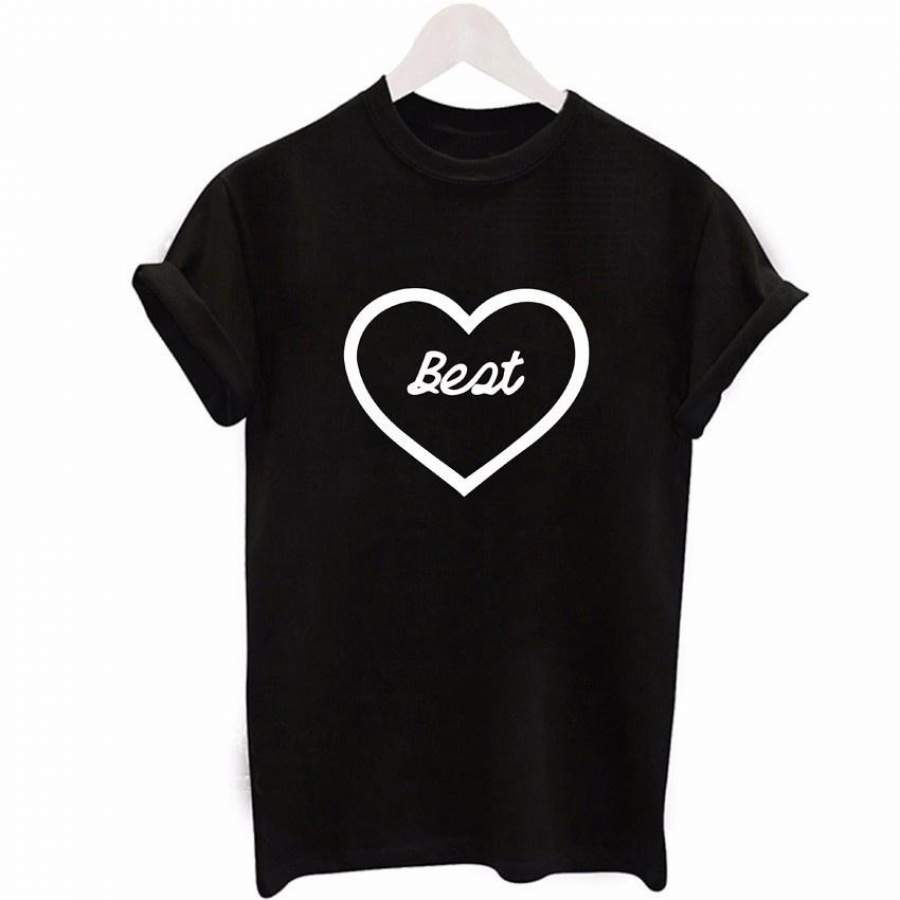 Summer Love Printting Couple T-Shirt Black And White Optional