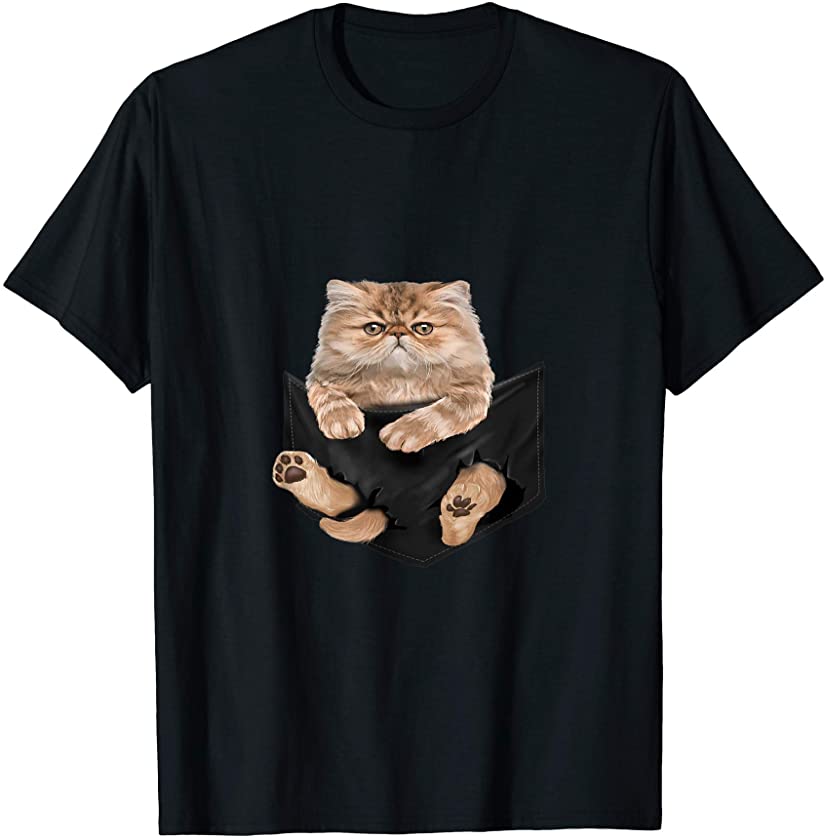 Cat Lovers Gifts Persian In Pocket Funny Kitten Face T-Shirt