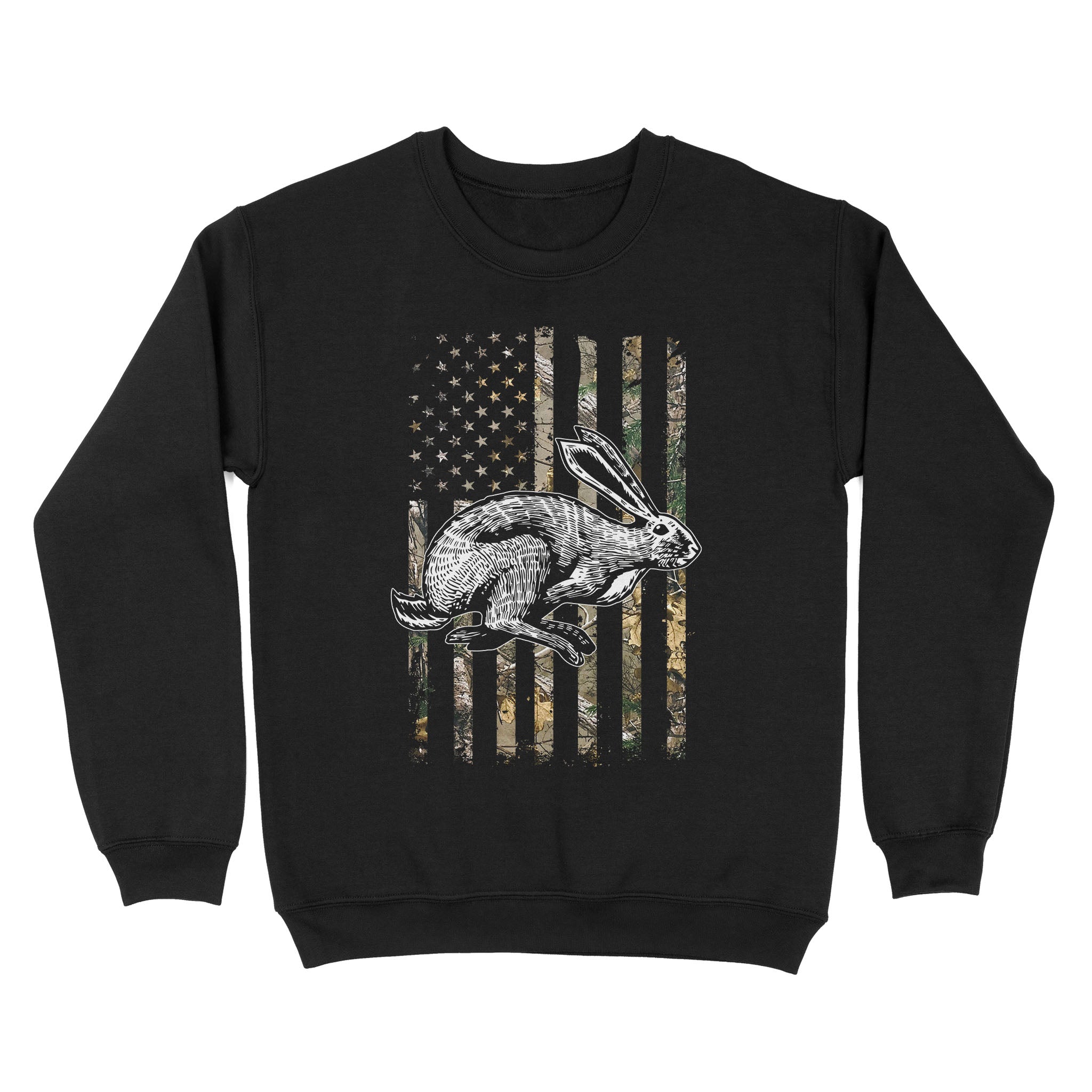 Rabbit Hunting Camo American Flag Shirt For Rabbit Hunter/Sweatshirt Fsd3818 D03