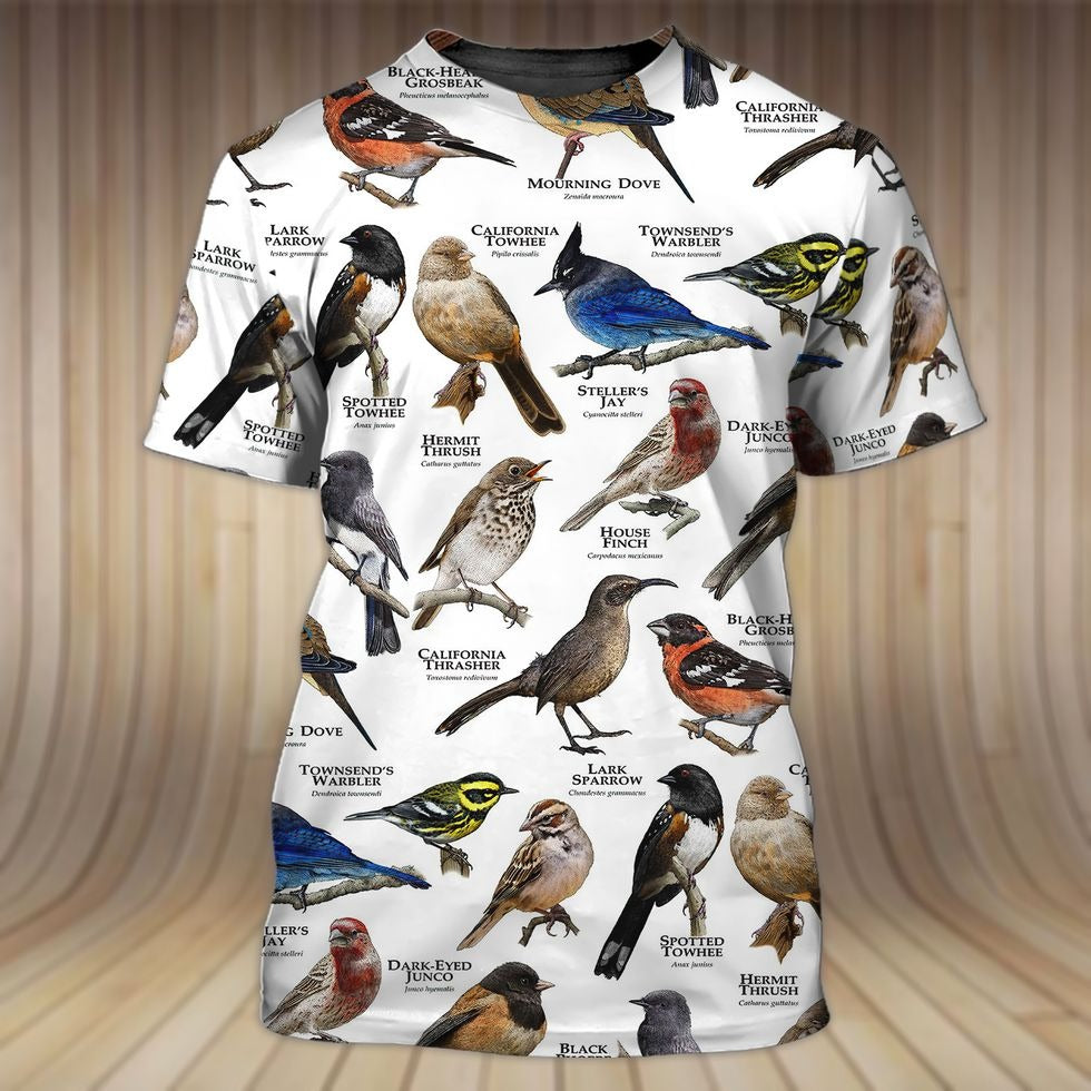 3D Bird Shirt, 3D All Over Print Birds Shirt, Bird On Shirt