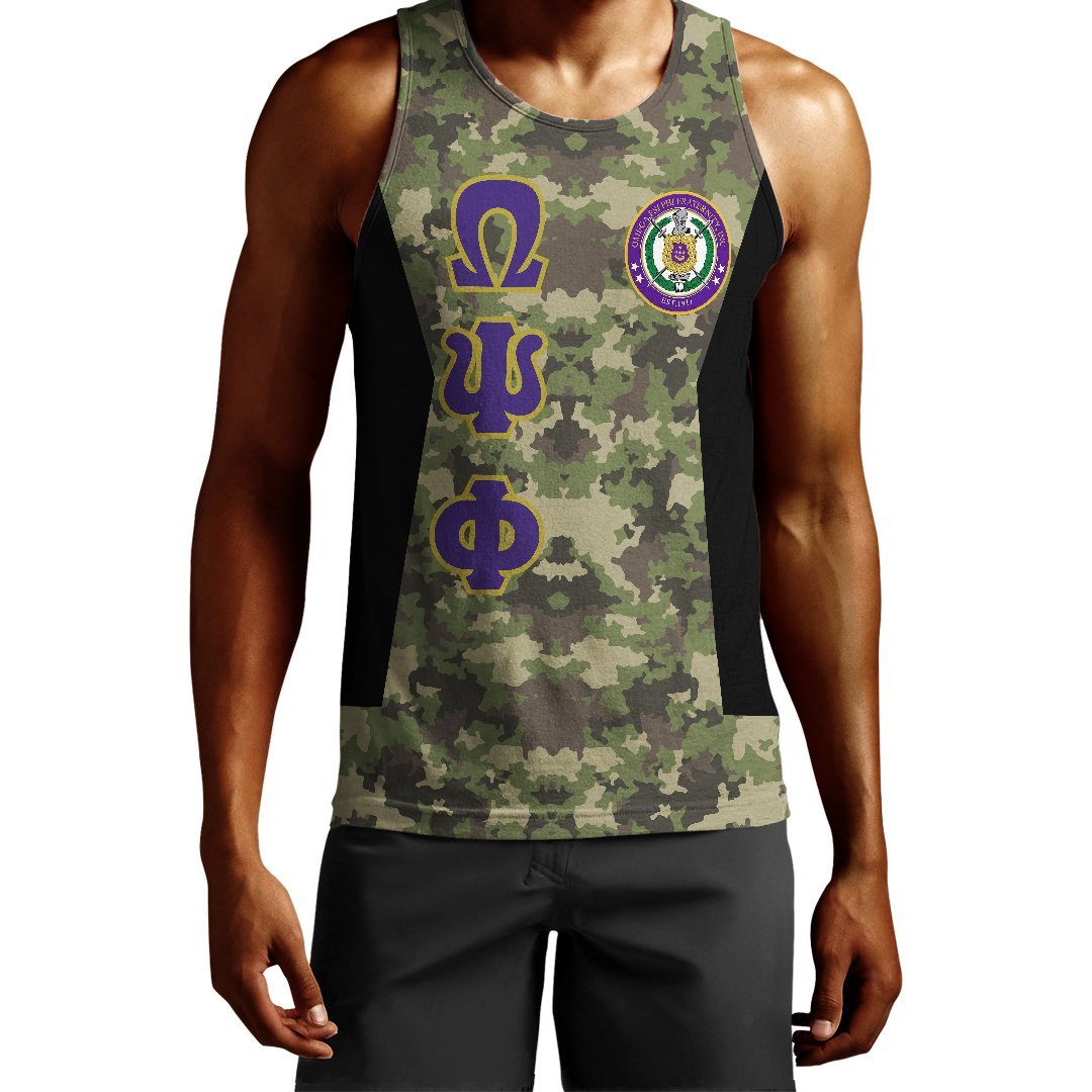 Wonderprint Tank Top Omega Psi Phi Fraternity Camouflage Men Tank Top