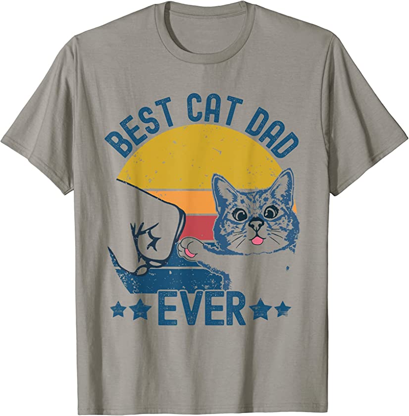 Best Cat Dad Ever Vintage Funny Cat Daddy Father’s Day Tees T-Shirt