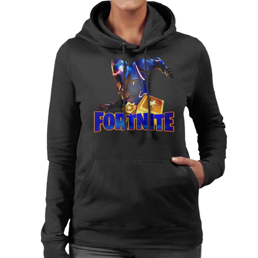 Fortnite Omega Blue Skin Women’s Hooded Sweatshirt