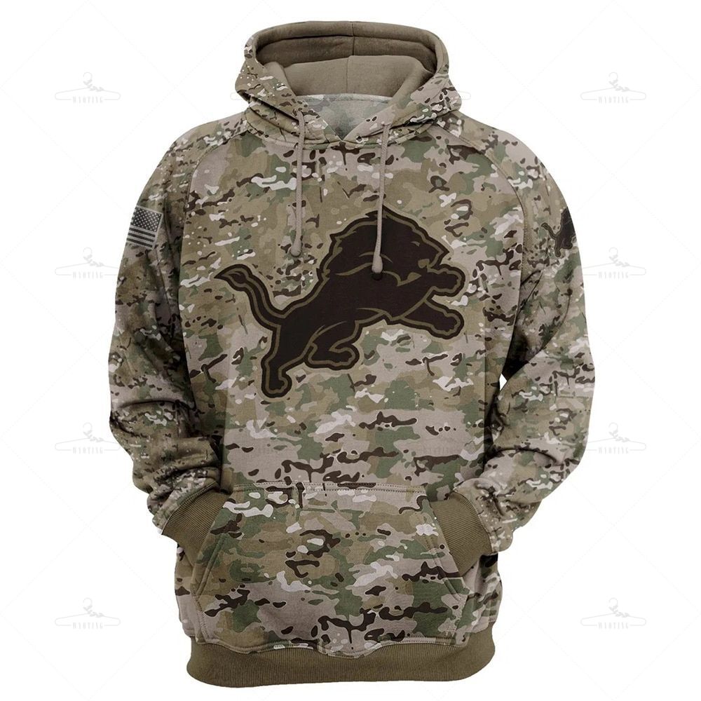 Detroit Lions Hoodie Army Graphic Sweatshirt Pullover Gift S