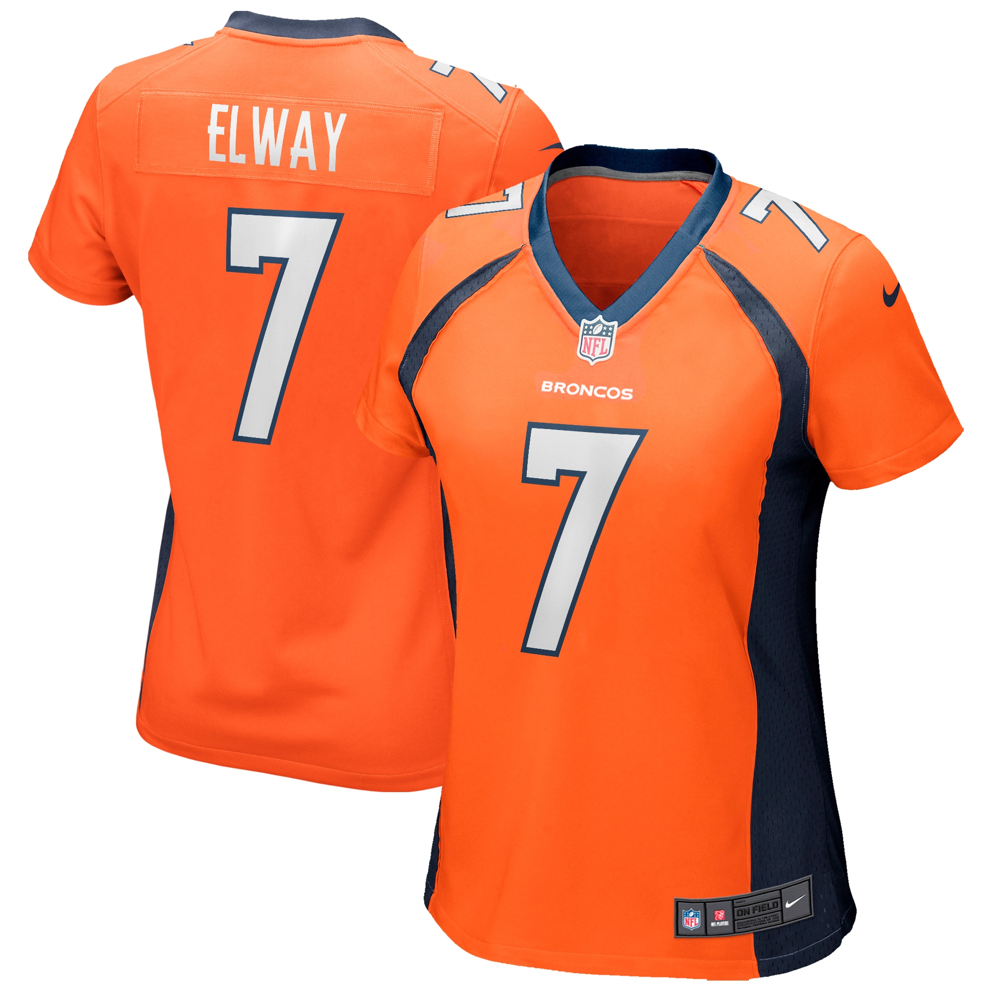 Women’s Denver Broncos John Elway Orange Game Retired Player Jersey