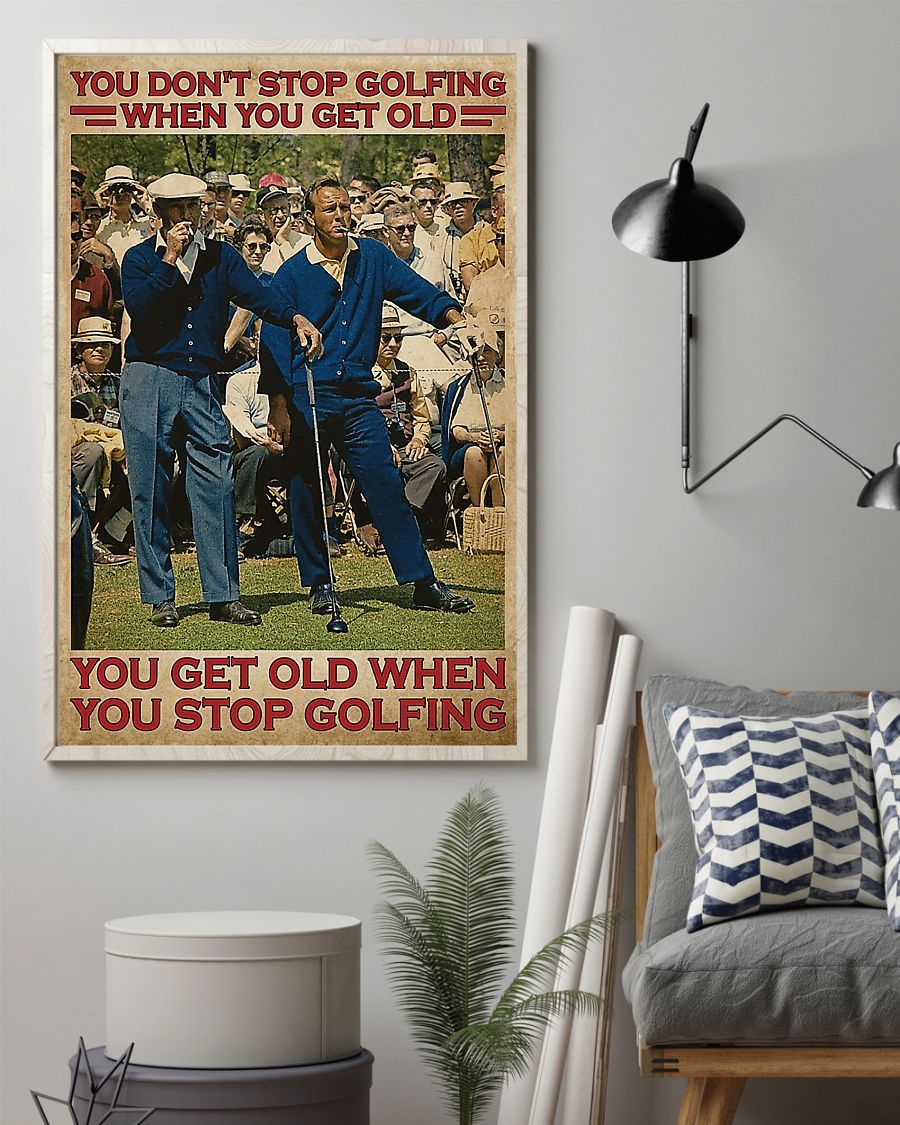 Get Old Playing Golf Vertical Canvas And Poster | Wall Decor Visual Art