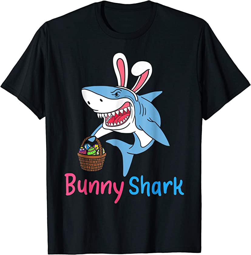 Bunny Shark Clothing Funny Easter Egg Hunting T-Shirt