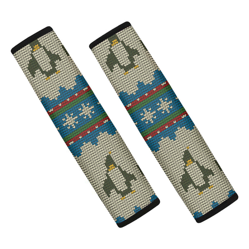 Xmas Penguin Pattern Print Car Seat Belt Covers