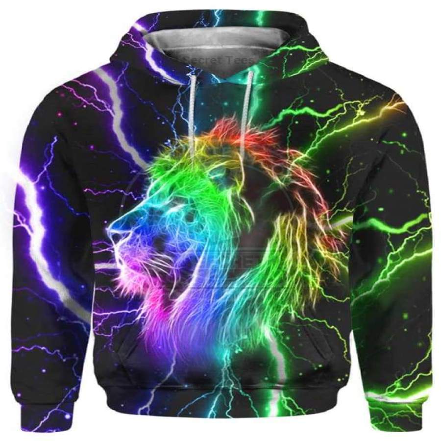 Abstract Colored Glow Lion 3D