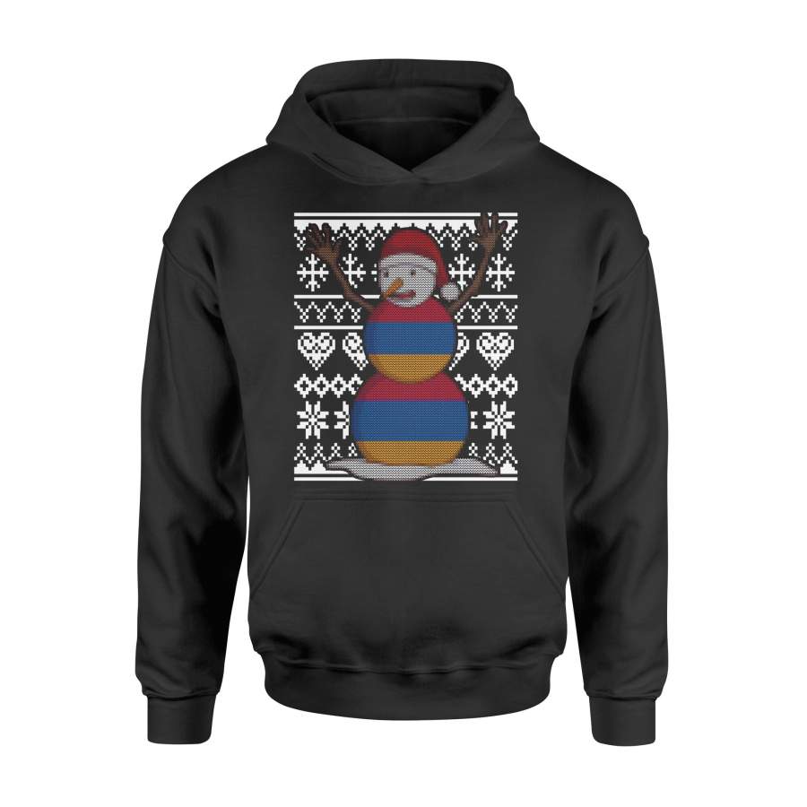 Armenian Ugly Christmas Snowman Flag Of Armenia   Hoodie