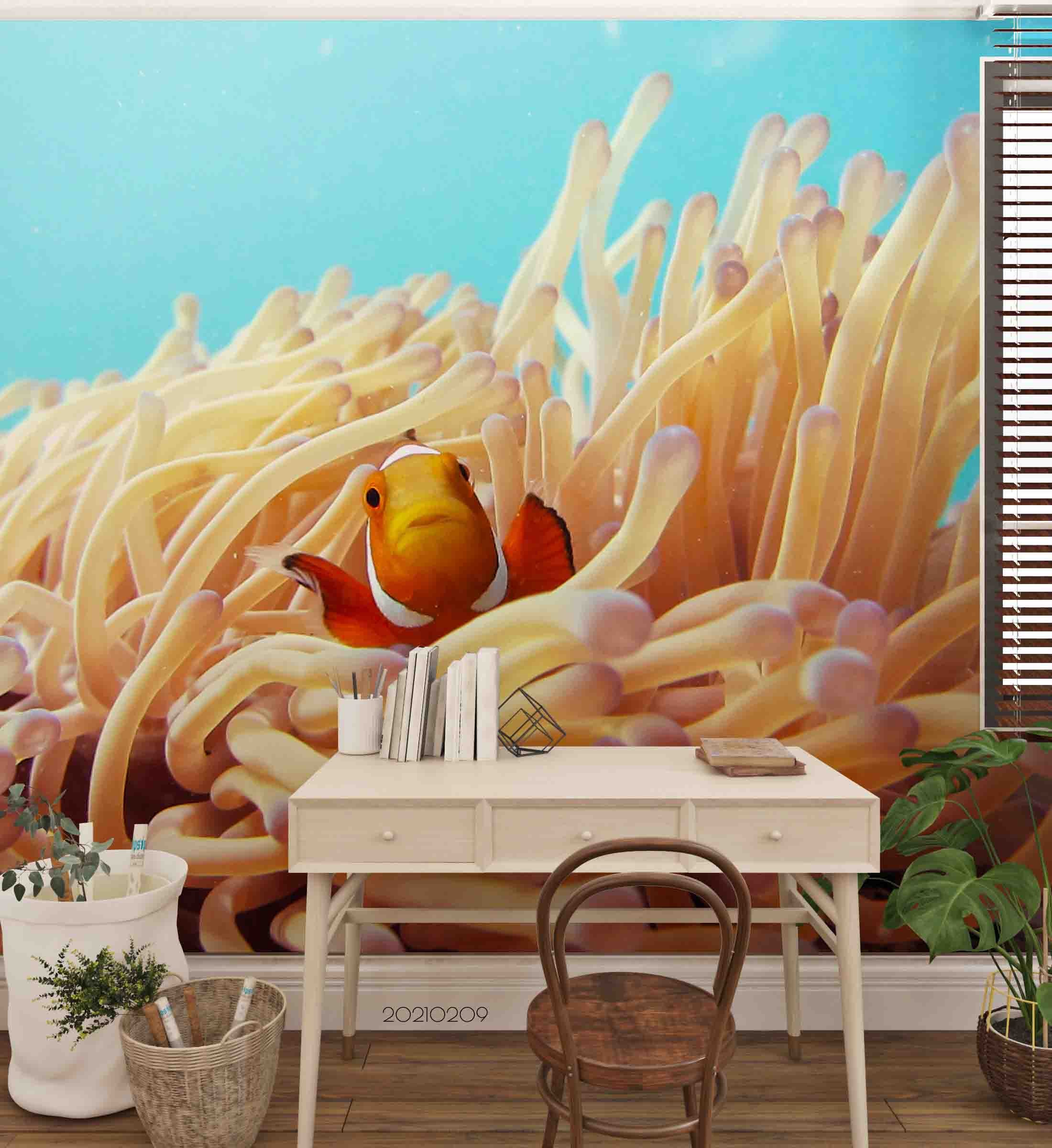 3D Coral Fish Animal Wall Mural Wallpaper Lqh 72