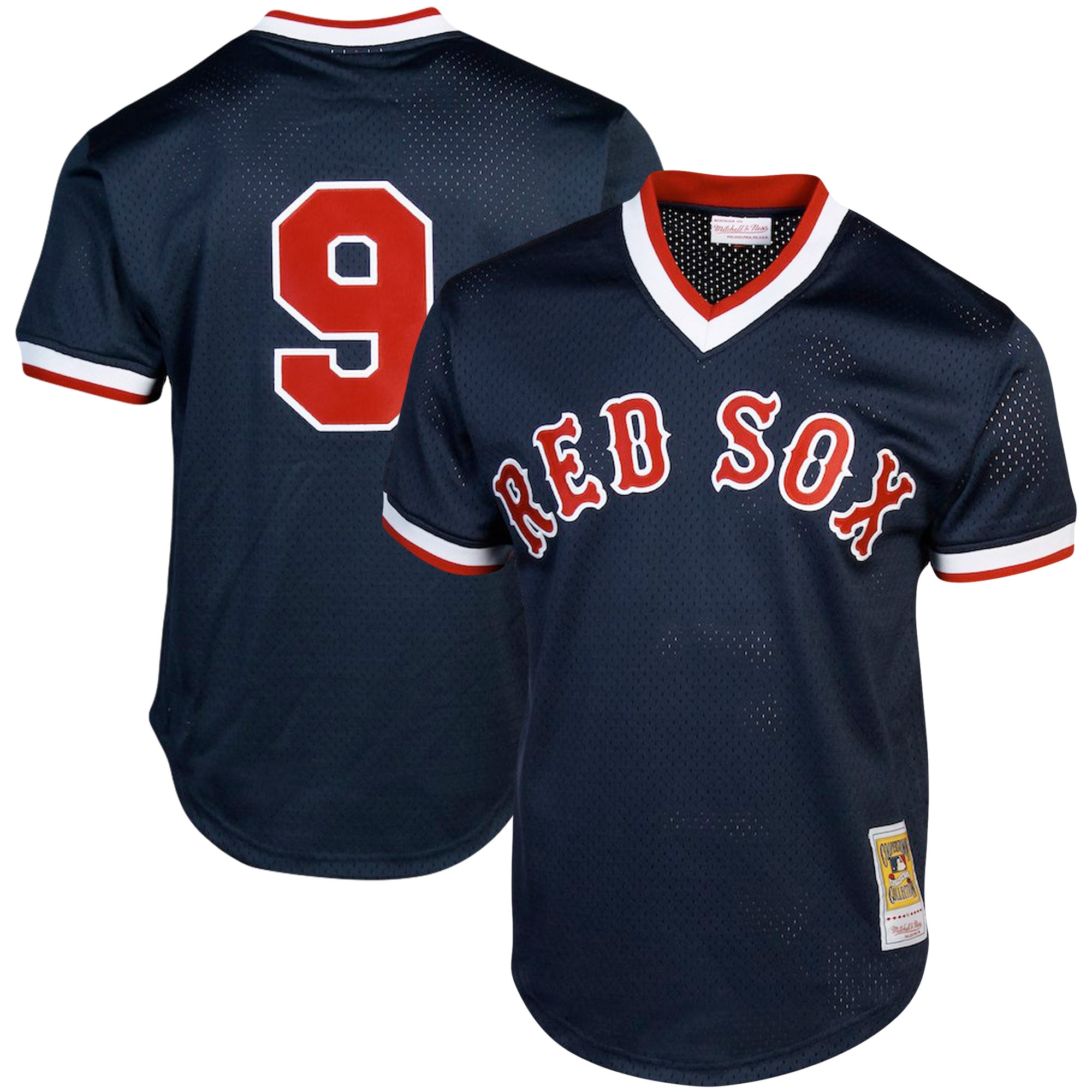 Ted Williams Boston Red Sox Mitchell & Ness Cooperstown Collection Big & Tall Mesh Batting Practice Jersey – Navy