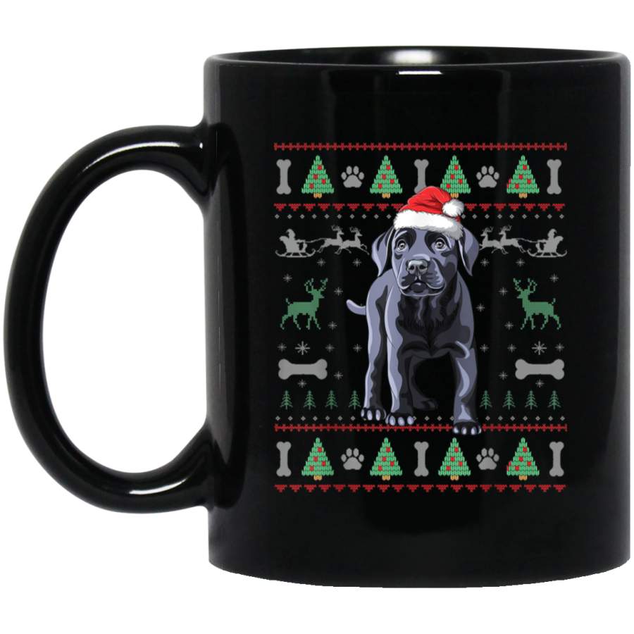 Black Labrador Ugly Christmas Sweater Puppy Dog Lover Gift  11 oz 15 oz Mug Labrador Funny Mug