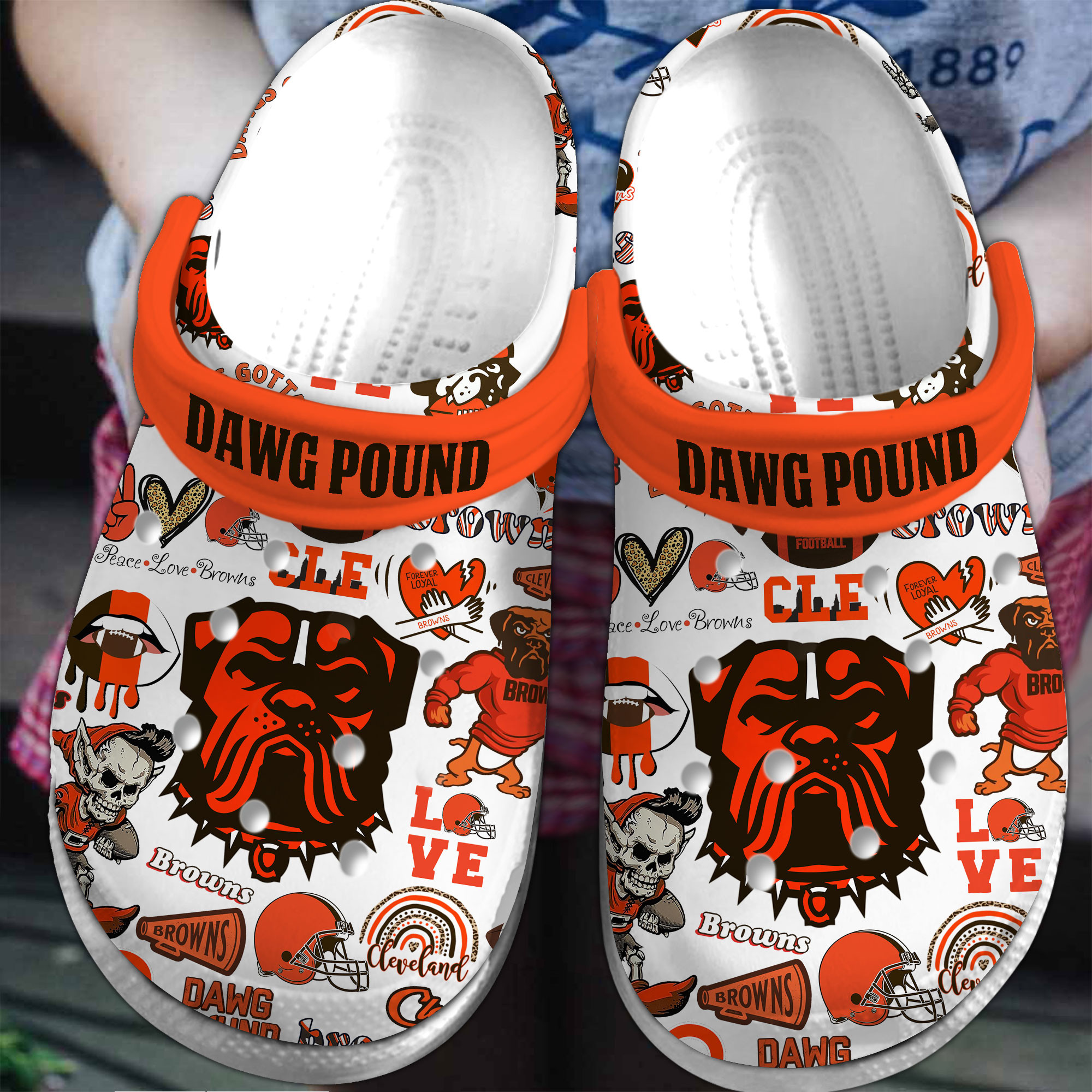 Cleveland Browns NFL Sport Crocs Crocband Clogs Shoes Comfortable For Men Women and Kids