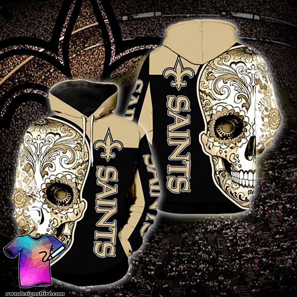 [The best-selling] Sugar skull new orleans saints all over print hoodie