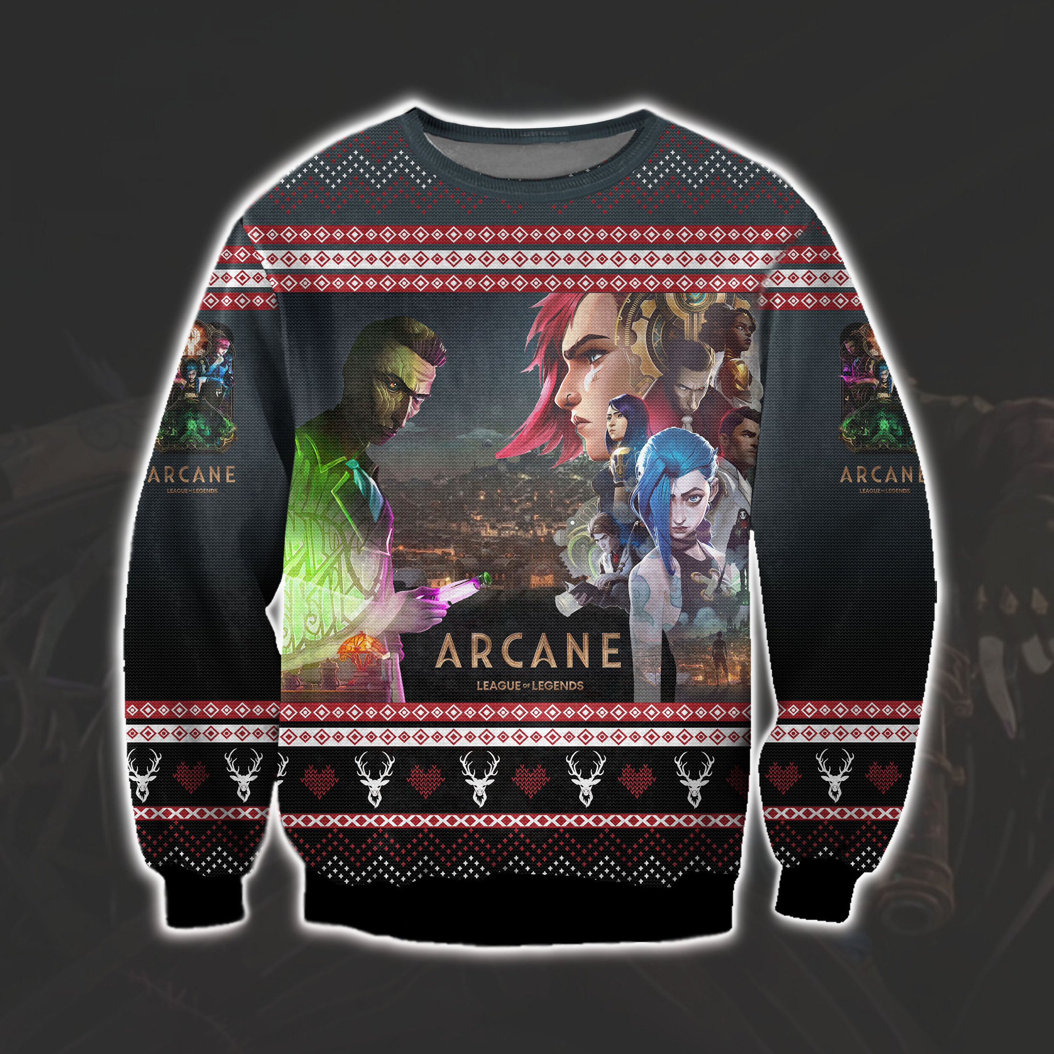 Netflix Arcane Silco Ugly Christmas Sweater