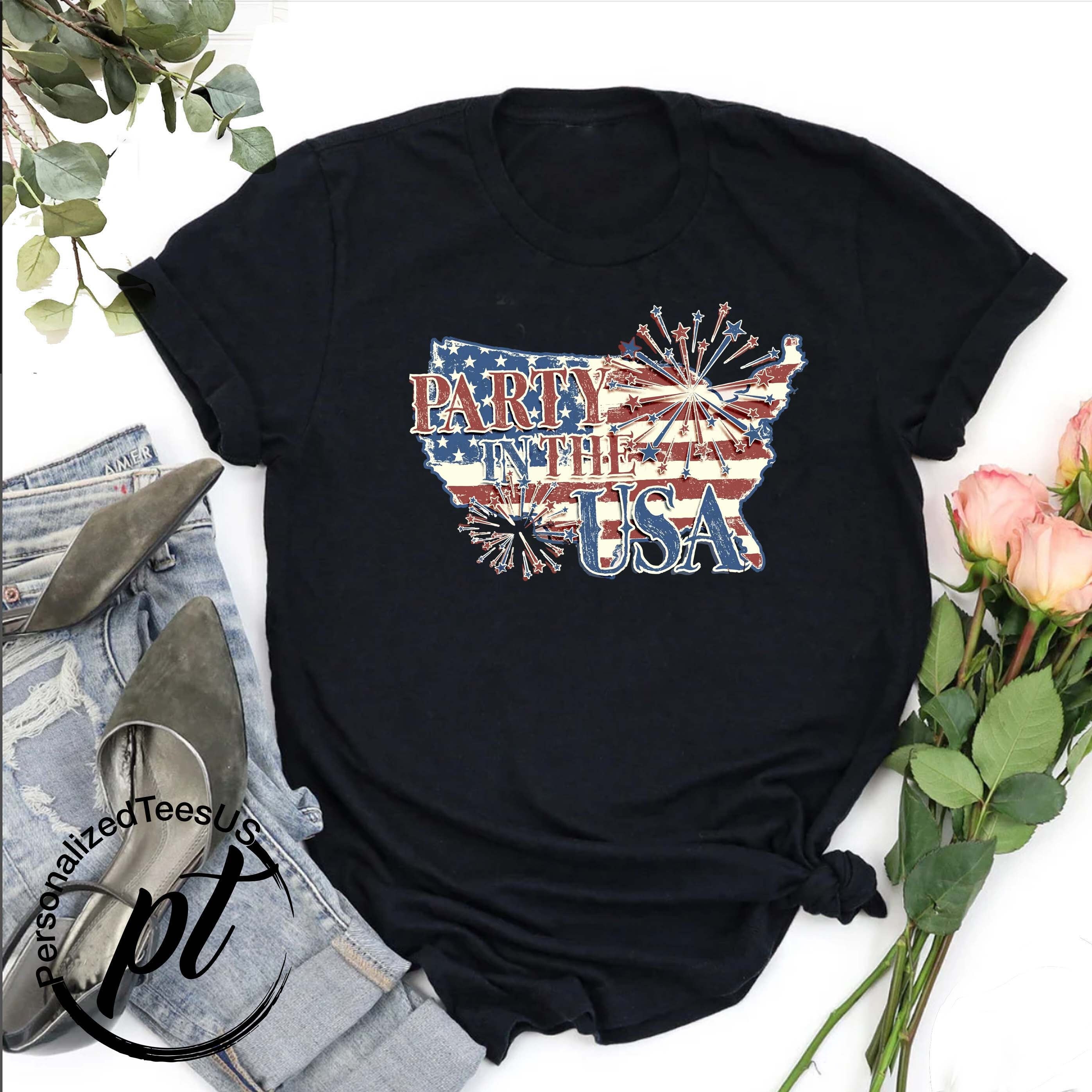 Party In The USA,4th of July Firework Shirt,Patriotic Tshirt,4th of July Celebration,Freedom T-shirt,Independence Day Tee,Americana Gift