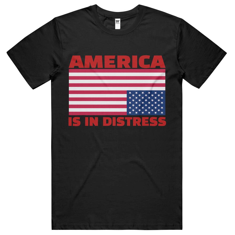 America Is In Distress.Upside Down American Flag T Shirts