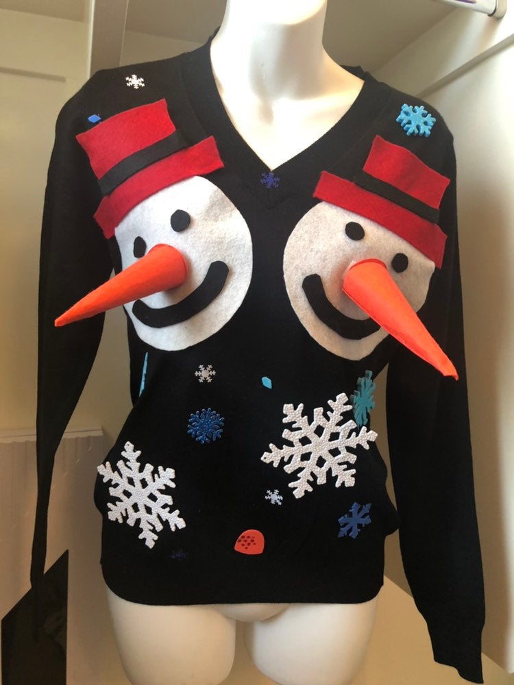 Ugly Christmas Sweater – Naughty Snowman Sweater