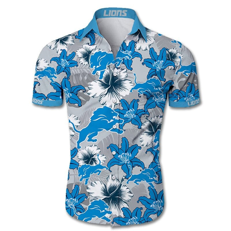 Men’S Detroit Lions Hawaiian Shirt No1