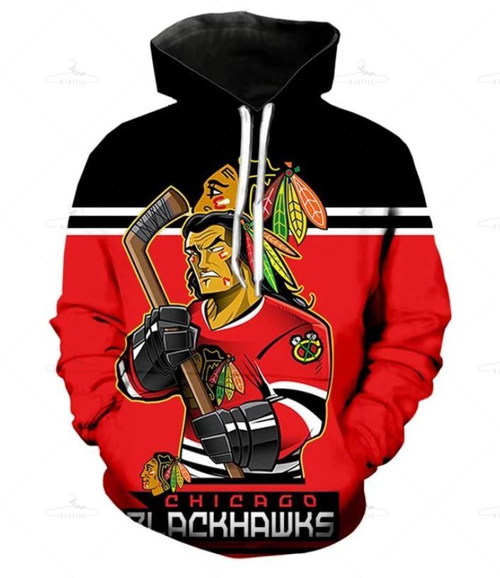 Chicago Blackhawks Hoodie 3D Ultra-Cool Long Sleeve Gift S