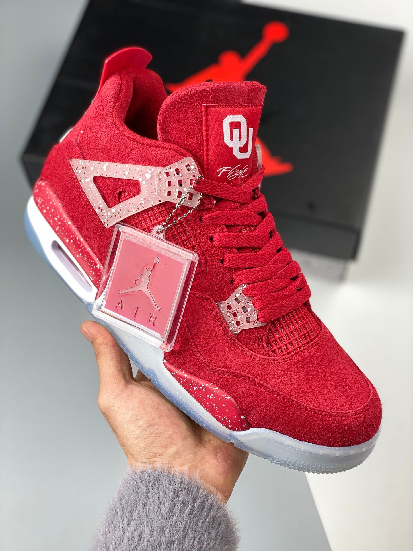 JD 4 Oklahoma Sooners PE Red Suede 5341245