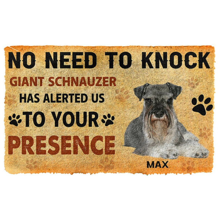 Waybackapparel No Need To Knock Giant Schnauzer Dog Custom Name 3D Doormat